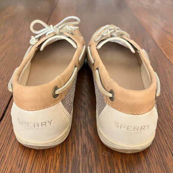 Sperry Top Sider Angelfish Linen Oat Beige Women Memory Foam Boat Shoes: Sz 9.5 - Picture 8 of 10
